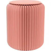 Meet by Paperflow Paperflow opvouwbare kruk, honingraatkarton, zitkussen van imitatieleer, Ø 300 mm x H 420 mm, tot 300 kg, rosé
