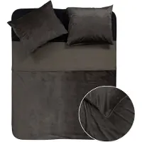Sleeptime Velvet dekbedovertrek piping - bruin - 1-persoons