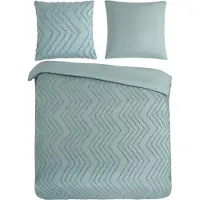 Pure Dekbedovertrek Micropercal Zigzag - green 200x200/220cm