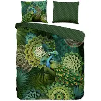 Muller Textil HIP Dekbedovertrek "Agatha" - Groen - (200x220 cm) - 100% Katoen