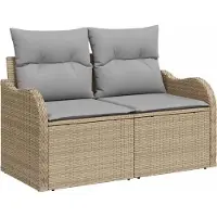 vidaXL Tuinbank Set 10 st 9-Aantal zitplaatsen beige en lichtgrijs