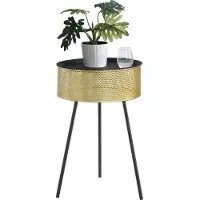 En.casa Salontafel Gällivare rond zwart en goud 65xØ40 cm