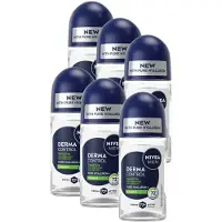 Nivea MEN Derma Control Sensitive Anti-Transpirant Deo Roller - Deodorant - 72u Bescherming - Voordeelverpakking 6 x 50ml