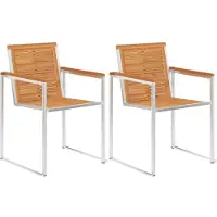 vidaXL Tuinstoelen 2 st met kussens massief acaciahout en staal