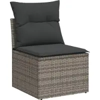 vidaXL 9-delige Loungeset met kussens poly rattan grijs