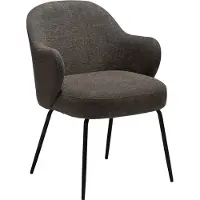 Ebuy24 Bae Dan-Form eetkamerstoel met armleuningen bouclé bruin.