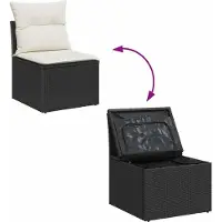 vidaXL Tuinbank Set 7 st Zwart Poly rattan
