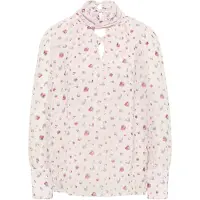 Faina Blouse lichtblauw / goud / framboos / lichtroze