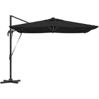 vidaXL Parasol Zwart 286 x 284 x 270 cm Aluminium en Polyester