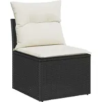 vidaXL Tuinbank Set 9 st Zwart poly rattan
