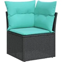 vidaXL 9-delige Loungeset met kussens poly rattan zwart