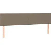 vidaXL Hoofdborden 200x5x78/88 cm stof taupe