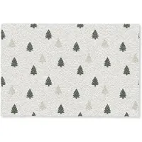 MuchoWow Deurmat 90x60 cm - Droogloopmat Illustratie - Kerstbomen - Wit - Mat voor binnen - Schoonloopmat - Deurmatten met print - Inloopmat