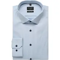 Olymp business overhemd No. 6 lichtblauw effen katoen super slim fit