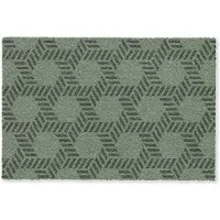 MuchoWow Deurmat 90x60 cm - Droogloopmat Patroon - Groen - Geometrisch - Mat voor binnen - Schoonloopmat - Deurmatten met print - Inloopmat