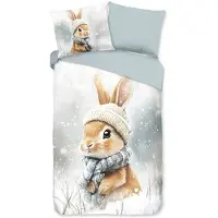 Muller Textil Good Morning Kinderdekbedovertrek "Idun" - Grijs - (140x220 cm) - 100% Katoen