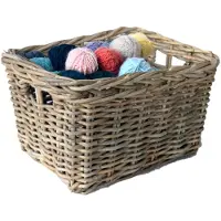 Van der leeden Fietsmand - Bakkersmand - lichtbruin - 39 x 30 x 26 cm - gevlochten riet - bevestigen voorzijde
