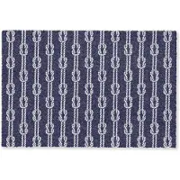 MuchoWow Deurmat 60x40 cm - Droogloopmat Oceaan - Touw - Blauw - Wit - Mat voor binnen - Schoonloopmat - Deurmatten met print - Inloopmat