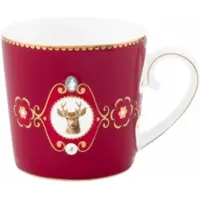 Pip studio Mok Love Birds Medallion Deer Dark Red 190 ml (Set van 6)