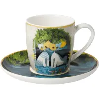Goebel - Rosina Wachtmeister | Kop en schotel Espresso Al chiaro di luna | Porselein - 10cm - 100ml - 2 stuks