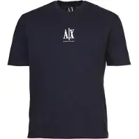 Armani Exchange Shirt nachtblauw / wit