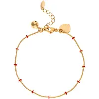 Gaya Armband rose-goud / rood