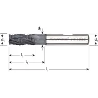 Rotec HSS-E ruwfrees, type HR, kort, AlCrN, ø8