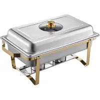 Vevor Chafing Dish Set RVS Voedselwarmer met 4 grote containers (elk 7,5 L)
