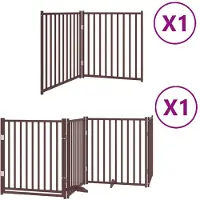 vidaXL Hondenhek inklapbaar 6 panelen 480 cm populierenhout bruin