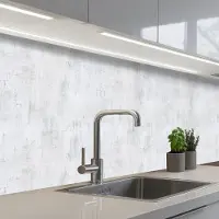 KitchenYeah Keuken achterwand 250x80 cm - Spatscherm zelfklevend Muur - Geverfd - Wit - Onafgewerkt - Muurbeschermer - Spatwand fornuis