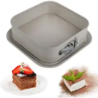Kamille 1977 - Vierkante Bakvorm met Losse Rand 27,5x27,5x8 cm - Vorm voor Cheesecake, Tiramisu en Taarten - Antiaanbaklaag - Ovenbestendig tot 220°C - Bakvorm - Cakevorm - Taartvorm