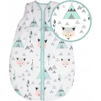 ANKRAS Babyslaapzak 68-74cm, 100% Katoen, 2,5 TOG, Fox Mint