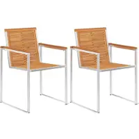 vidaXL Tuinstoelen 2 st met kussens massief acaciahout en staal