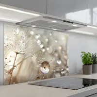 KitchenYeah Spatscherm 90x60 cm - Zelfklevende achterwand Natuur - Bloemen - Druppels - Regen - Keuken muurbeschermer - Spatwand fornuis