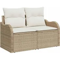 vidaXL Tuinbank Set 4 st Beige poly rattan