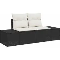 vidaXL Tuinbank Set 9 st 8-Aantal zitplaatsen Zwart Poly rattan