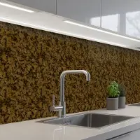 KitchenYeah Keuken achterwand 300x60 cm - Spatscherm zelfklevend Bruin - Vlekken - Graniet print - Muurbeschermer - Spatwand fornuis