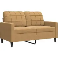 vidaXL 2-delige Loungeset met kussens fluweel bruin
