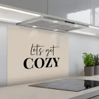 KitchenYeah Spatscherm 80x60 cm - Zelfklevende achterwand Beige - Winter - Quote - Cozy - Keuken muurbeschermer - Spatwand fornuis