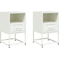 vidaXL Nachtkastjes 2 st 36x39x60,5 cm staal wit
