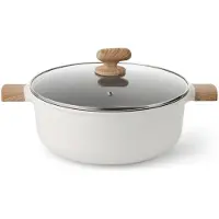 ISENVI Alice by Kookpan met Deksel - 28 cm - Keramisch - Koudgreep - voor o.a. Inductie - PFAS, PTFE Vrij - Beige