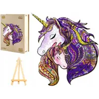 With You Houten Puzzel Eenhoorn 332 Stukjes in Houten Kist - 35x32,3cm