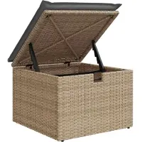 vidaXL 9-delige Loungeset met kussens poly rattan beige
