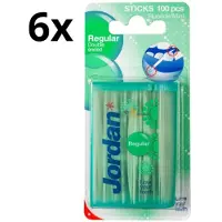 Jordan Tandenstokers - Regular - 6 stuks - Voordeelverpakking