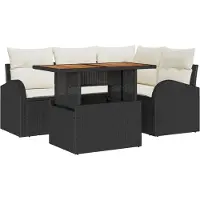 vidaXL Tuinbank Set 5 st Zwart en crème