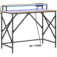 vidaXL Bureau Sonoma Eik Bewerkt hout 100 x 50 x 86,5 cm