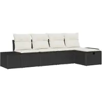 vidaXL Bankstel 5 st poly rattan