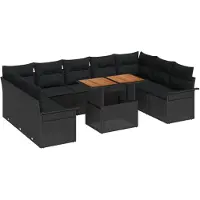 vidaXL Tuinset met 10 stukken, zwart