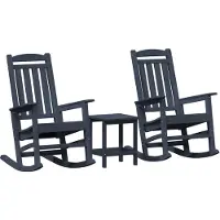 vidaXL Schommelstoel 3 pcs Marineblauw Polyetheen
