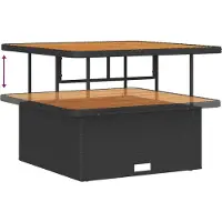 vidaXL Tuinbank Set 11 pcs Zwart poly rattan